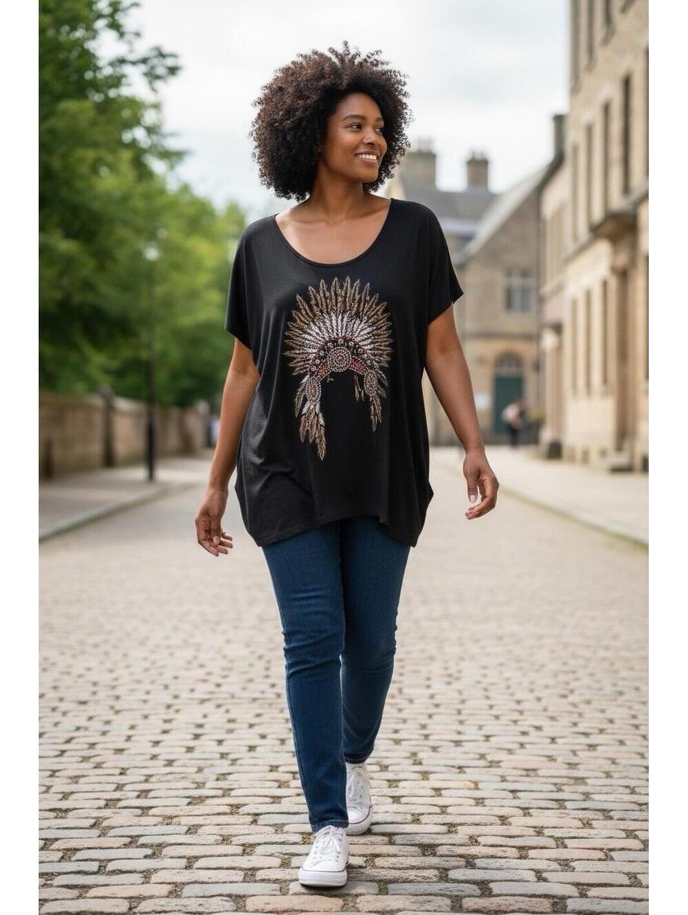 liberty wear indian Head Dress T-Shirt NWT Made In USA Sz. 2XL